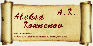 Aleksa Komnenov vizit kartica